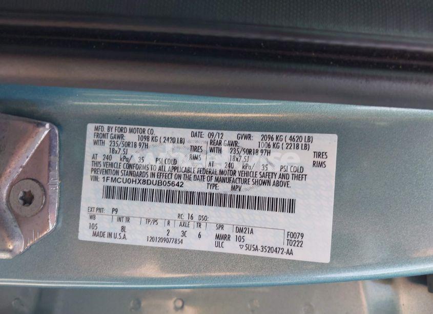 Photo 9 of 2013 Ford Escape SEL (VIN 1FMCU0HX8DUB05642)