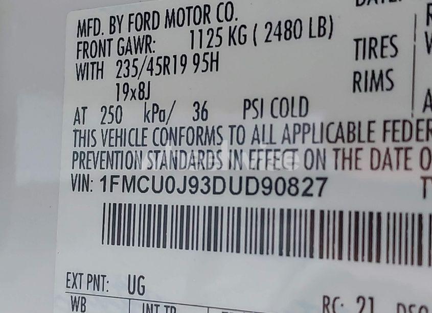 Photo 9 of 2013 Ford Escape TITANIUM (VIN 1FMCU0J93DUD90827)