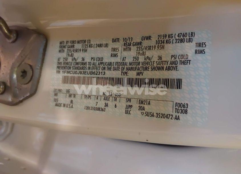 Photo 9 of 2014 Ford Escape TITANIUM (VIN 1FMCU0J93EUB62313)