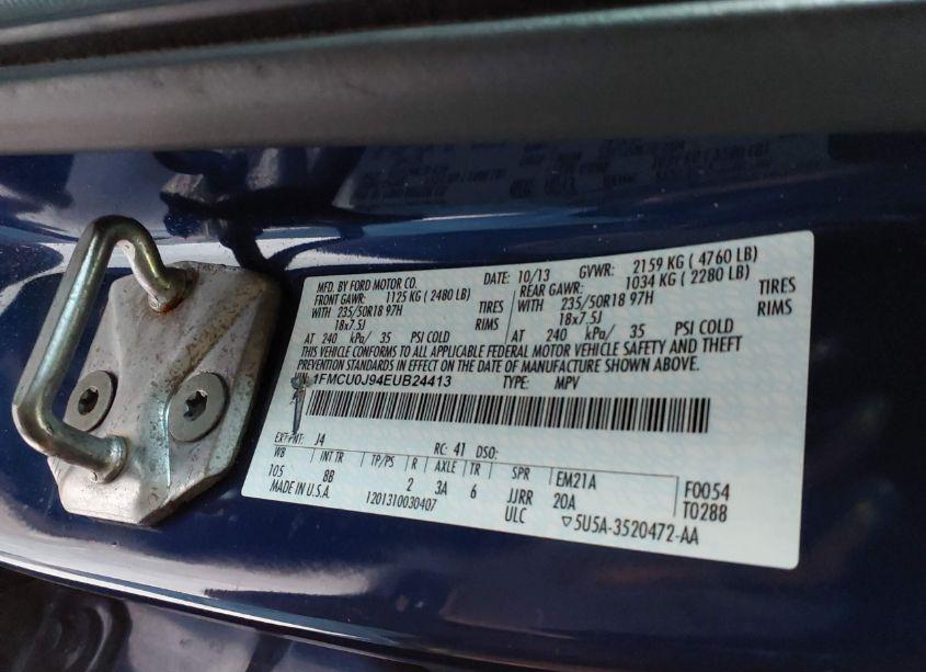 Photo 9 of 2014 Ford Escape TITANIUM (VIN 1FMCU0J94EUB24413)