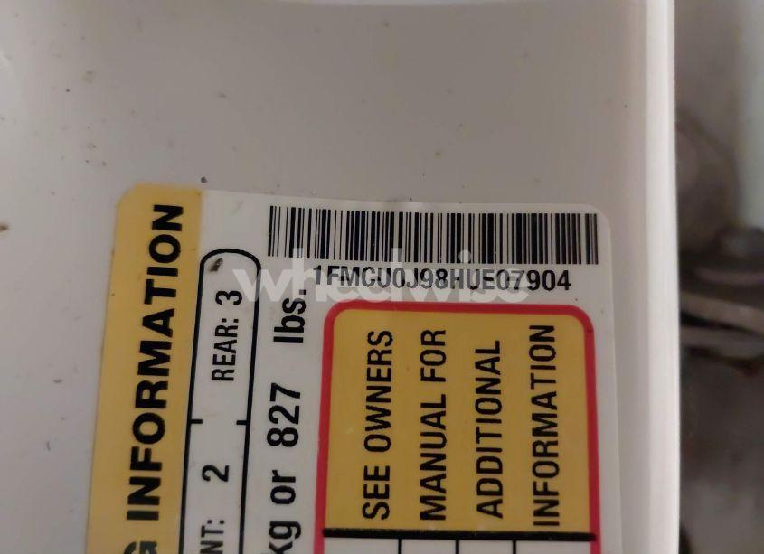 Photo 9 of 2017 Ford Escape TITANIUM (VIN 1FMCU0J98HUE07904)