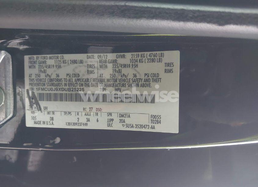 Photo 9 of 2013 Ford Escape TITANIUM (VIN 1FMCU0J9XDUB25225)