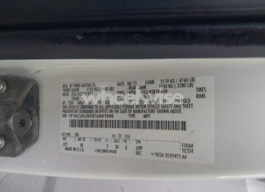 Photo 9 of 2014 Ford Escape TITANIUM (VIN 1FMCU0J9XEUA81566)