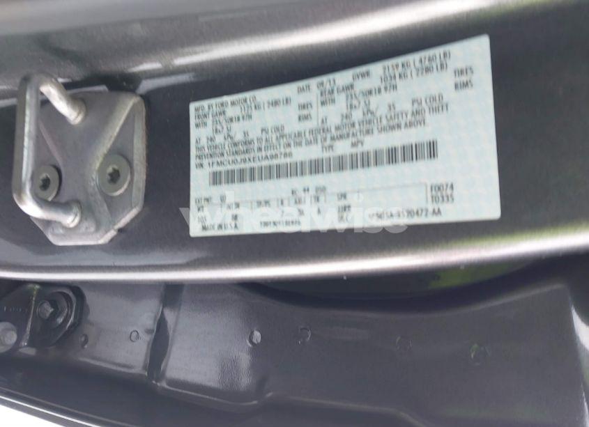 Photo 9 of 2014 Ford Escape TITANIUM (VIN 1FMCU0J9XEUA98786)