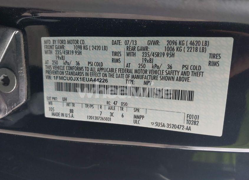 Photo 9 of 2014 Ford Escape TITANIUM (VIN 1FMCU0JX1EUA44226)