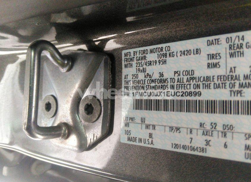 Photo 9 of 2014 Ford Escape TITANIUM (VIN 1FMCU0JX1EUC20899)