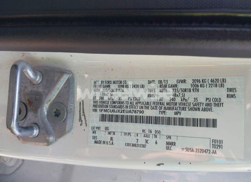 Photo 9 of 2014 Ford Escape TITANIUM (VIN 1FMCU0JX2EUA78790)