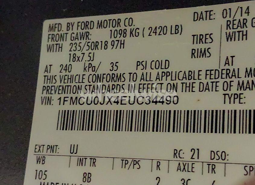 Photo 9 of 2014 Ford Escape TITANIUM (VIN 1FMCU0JX4EUC34490)