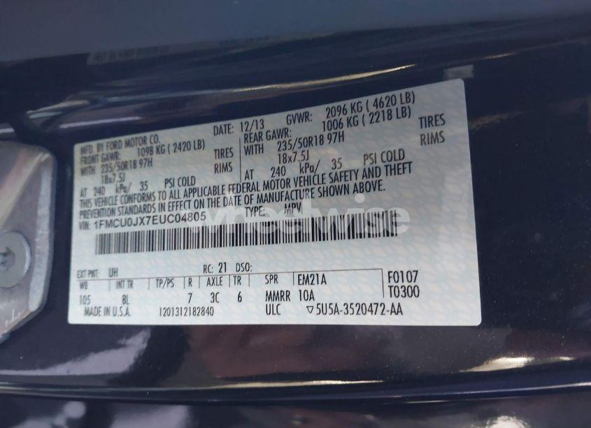 Photo 9 of 2014 Ford Escape TITANIUM (VIN 1FMCU0JX7EUC04805)