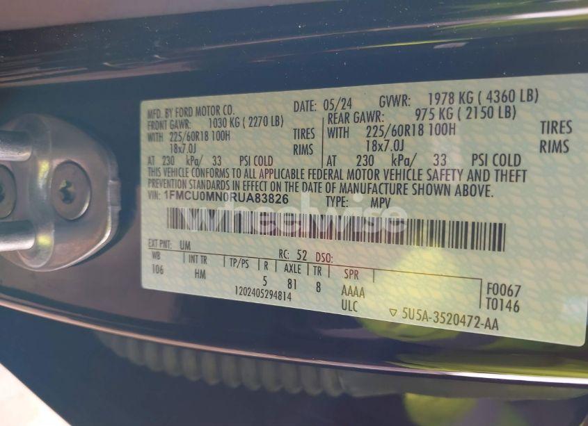 Photo 9 of 2024 Ford Escape ST-LINE (VIN 1FMCU0MN0RUA83826)