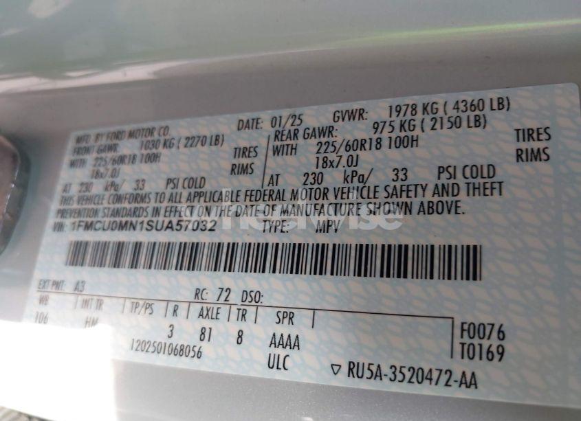 Photo 9 of 2025 Ford Escape ST-LINE (VIN 1FMCU0MN1SUA57032)