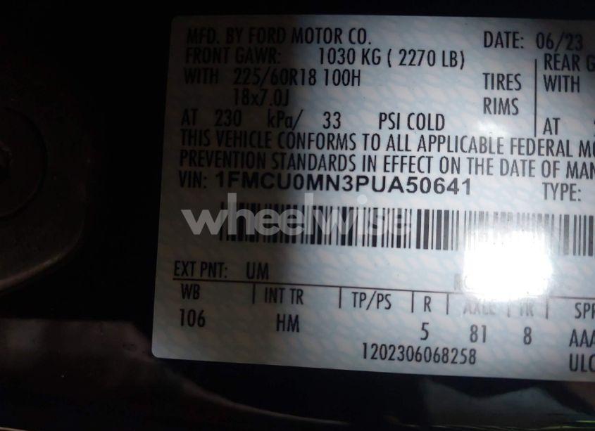 Photo 9 of 2023 Ford Escape ST-LINE (VIN 1FMCU0MN3PUA50641)