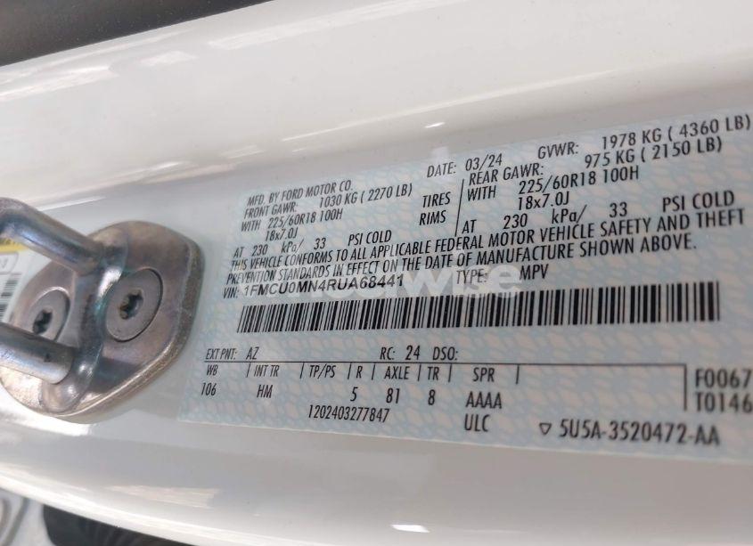 Photo 9 of 2024 Ford Escape ST-LINE (VIN 1FMCU0MN4RUA68441)