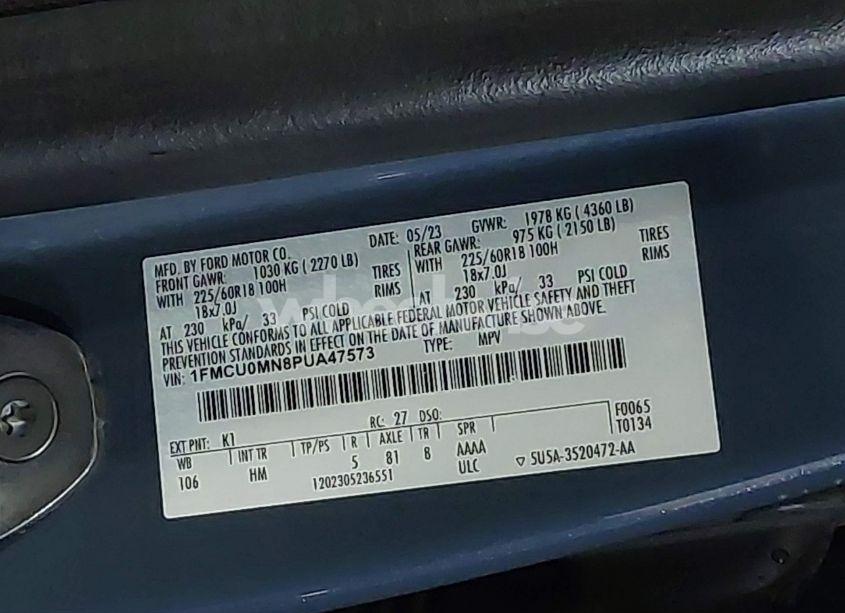 Photo 9 of 2023 Ford Escape ST-LINE (VIN 1FMCU0MN8PUA47573)