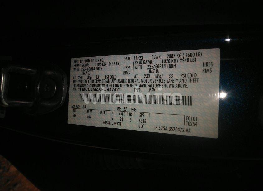 Photo 9 of 2023 Ford Escape ST-LINE (VIN 1FMCU0MZXPUB47421)