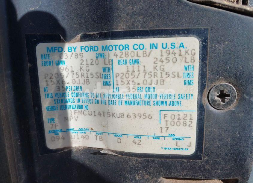 Photo 9 of 1989 Ford Bronco II (VIN 1FMCU14T5KUB63956)