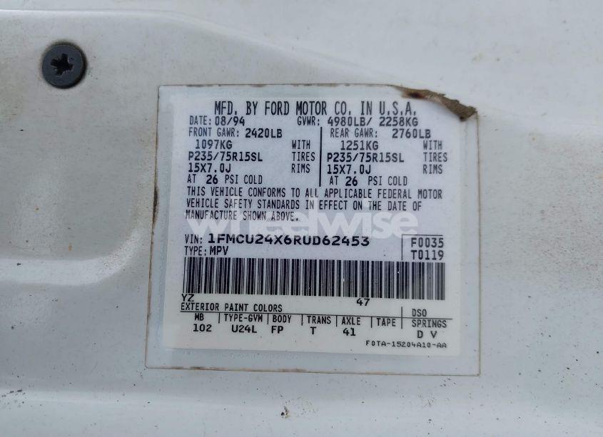 Photo 9 of 1994 Ford Explorer N/A (VIN 1FMCU24X6RUD62453)