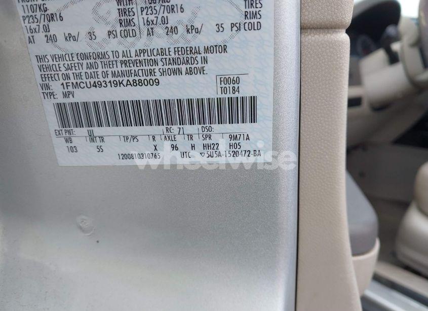 Photo 9 of 2009 Ford Escape HYBRID LIMITED (VIN 1FMCU49319KA88009)