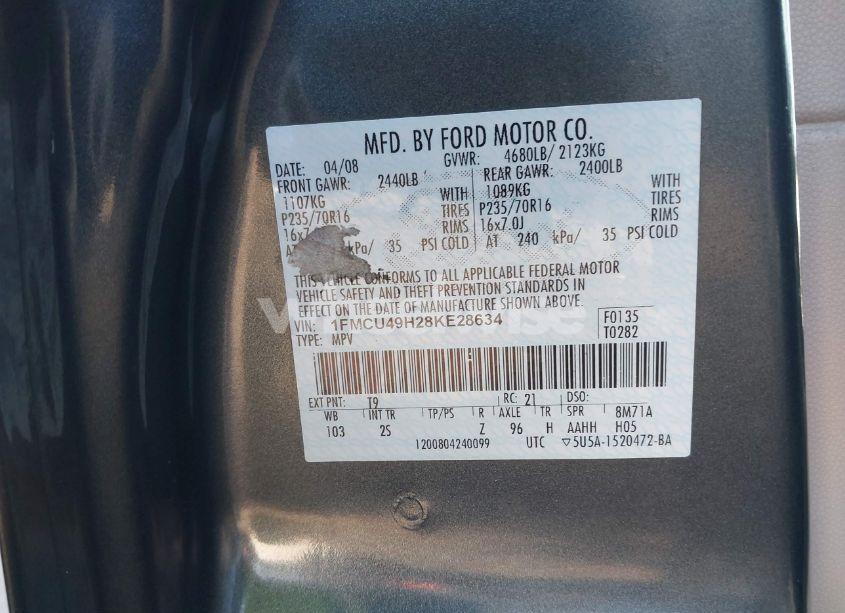 Photo 9 of 2008 Ford Escape HYBRID (VIN 1FMCU49H28KE28634)