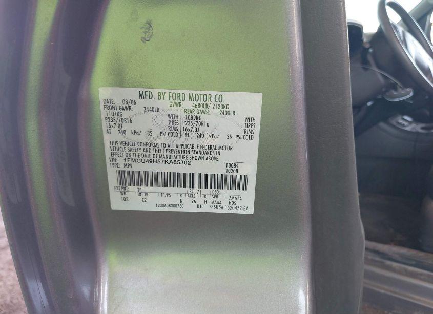 Photo 8 of 2007 Ford Escape HYBRID (VIN 1FMCU49H57KA85302)