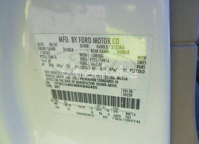 Photo 9 of 2008 Ford Escape HYBRID (VIN 1FMCU49H88KB42450)