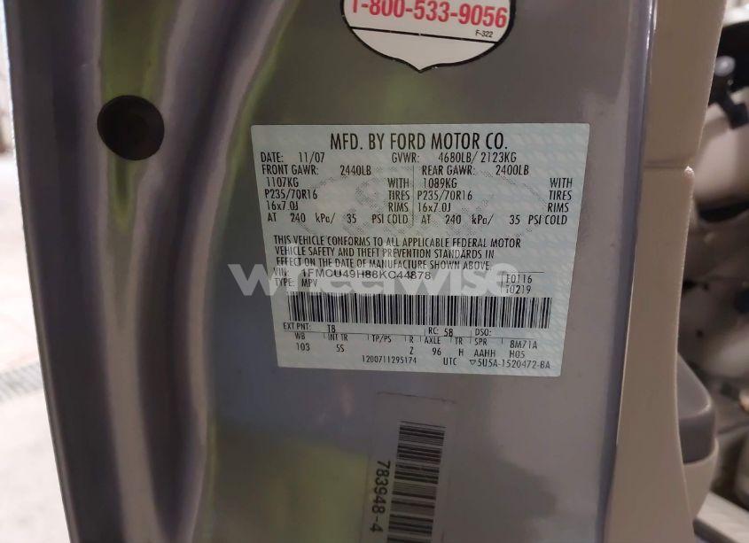 Photo 9 of 2008 Ford Escape HYBRID (VIN 1FMCU49H88KC44878)