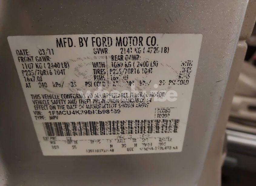 Photo 9 of 2011 Ford Escape HYBRID LIMITED (VIN 1FMCU4K39BKB98189)