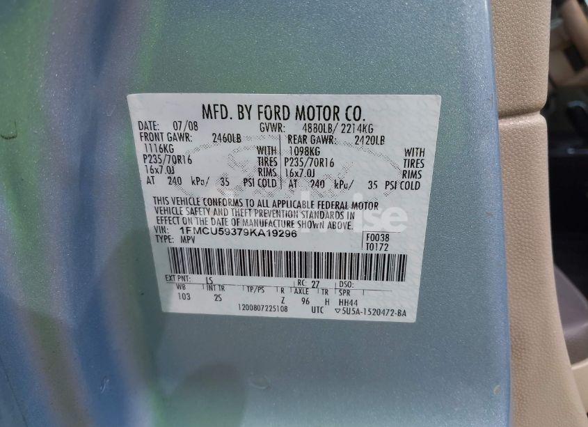 Photo 9 of 2009 Ford Escape HYBRID LIMITED (VIN 1FMCU59379KA19296)