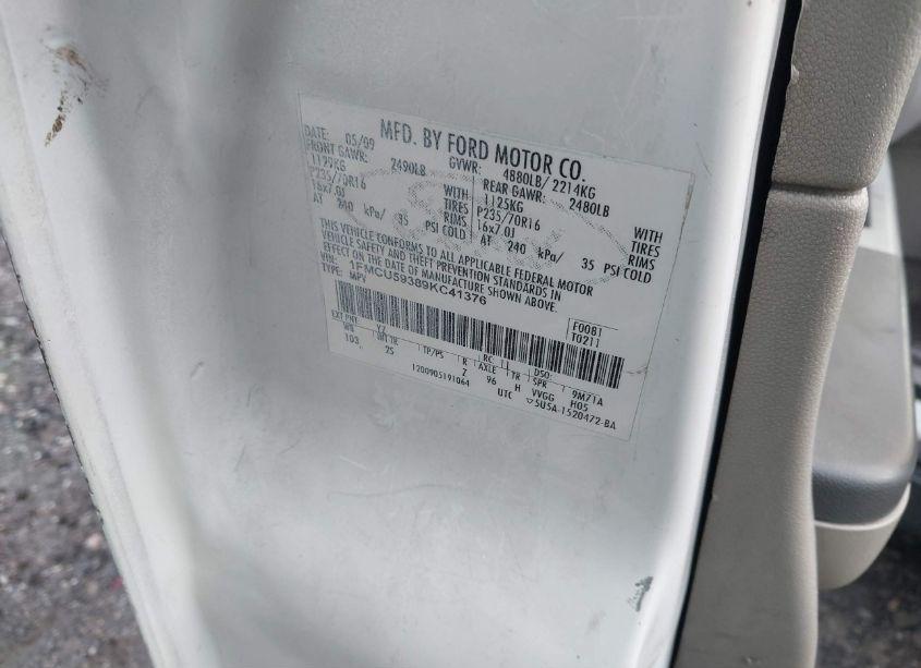 Photo 9 of 2009 Ford Escape HYBRID LIMITED (VIN 1FMCU59389KC41376)