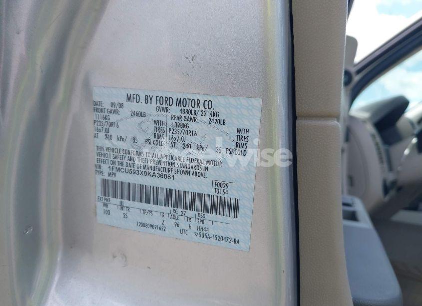 Photo 9 of 2009 Ford Escape HYBRID (VIN 1FMCU593X9KA36061)