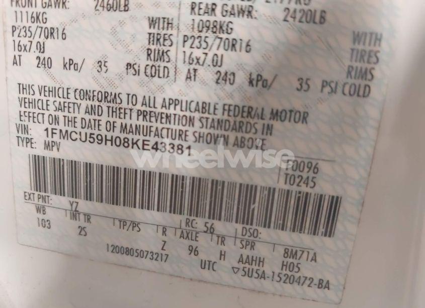 Photo 9 of 2008 Ford Escape HYBRID (VIN 1FMCU59H08KE43381)