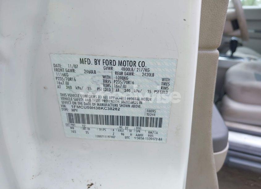 Photo 9 of 2008 Ford Escape HYBRID (VIN 1FMCU59H38KC38282)