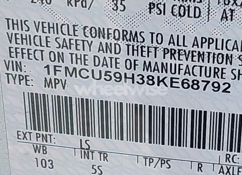 Photo 9 of 2008 Ford Escape HYBRID (VIN 1FMCU59H38KE68792)