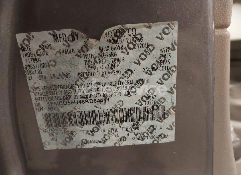 Photo 9 of 2008 Ford Escape HYBRID (VIN 1FMCU59H48KD64411)