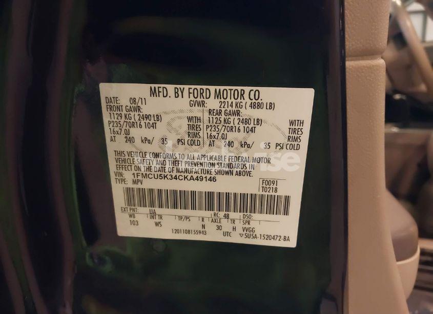 Photo 9 of 2012 Ford Escape HYBRID (VIN 1FMCU5K34CKA49146)