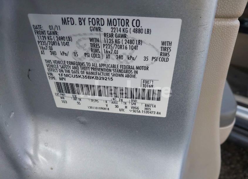 Photo 9 of 2011 Ford Escape HYBRID LIMITED (VIN 1FMCU5K35BKB29215)