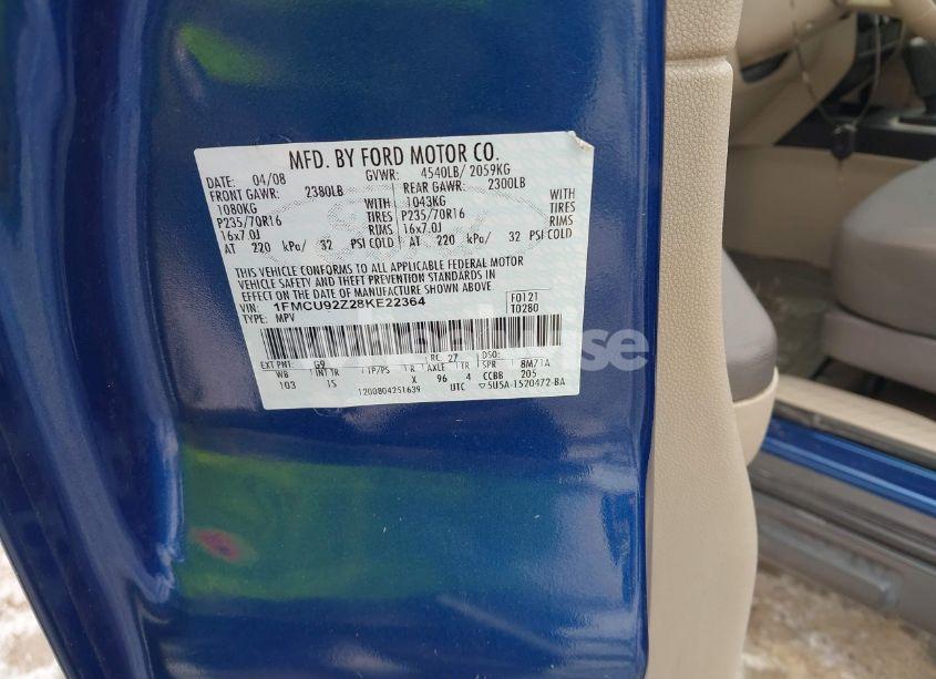 Photo 9 of 2008 Ford Escape XLS (VIN 1FMCU92Z28KE22364)