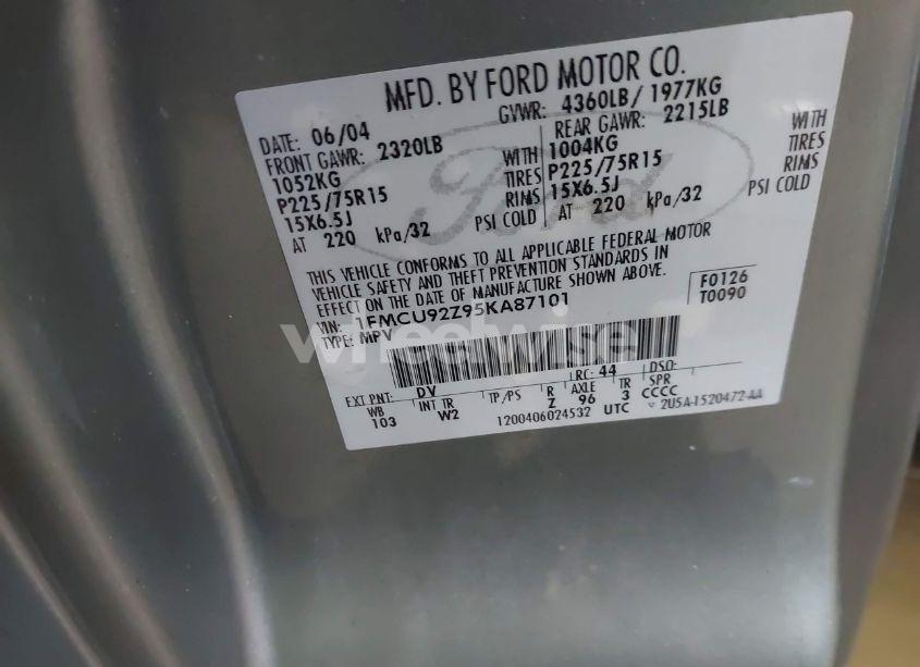 Photo 9 of 2005 Ford Escape XLS (VIN 1FMCU92Z95KA87101)