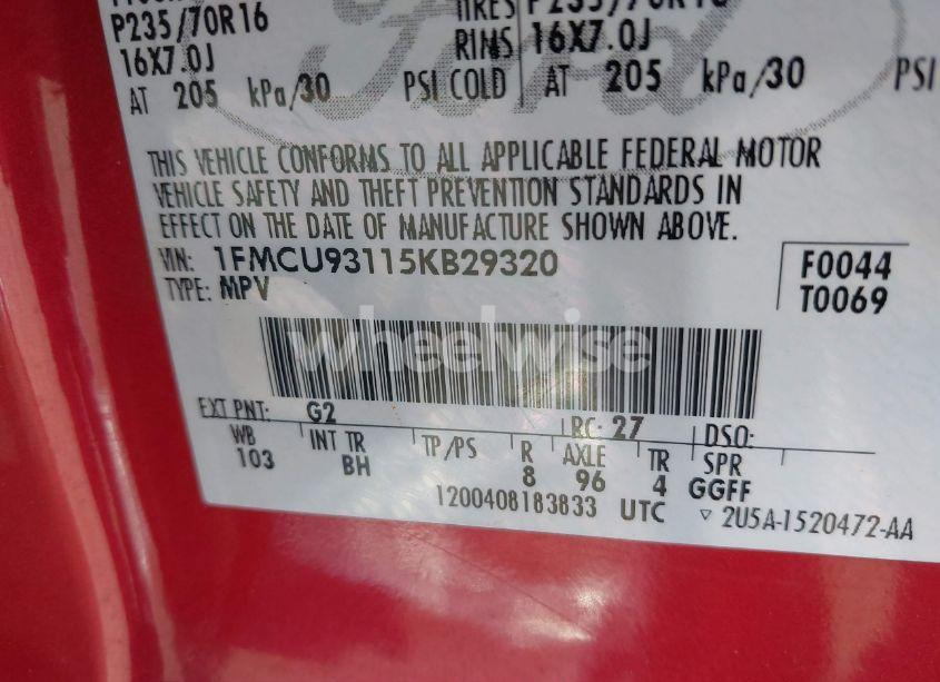 Photo 9 of 2005 Ford Escape XLT (VIN 1FMCU93115KB29320)
