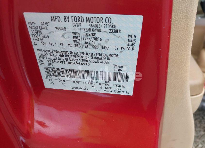 Photo 9 of 2008 Ford Escape XLT (VIN 1FMCU93148KA64113)