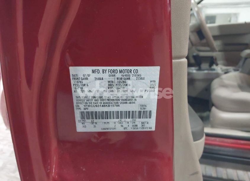 Photo 9 of 2008 Ford Escape XLT (VIN 1FMCU93148KB15786)