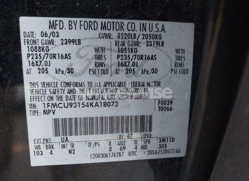 Photo 9 of 2004 Ford Escape XLT (VIN 1FMCU93154KA18073)
