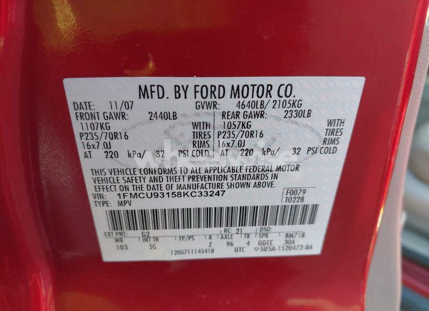 Photo 9 of 2008 Ford Escape XLT (VIN 1FMCU93158KC33247)