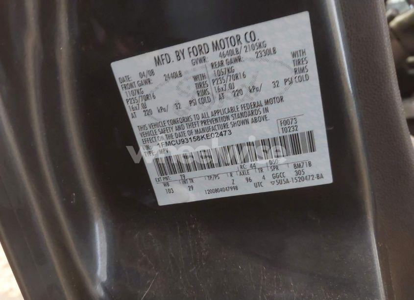 Photo 9 of 2008 Ford Escape XLT (VIN 1FMCU93158KE02473)