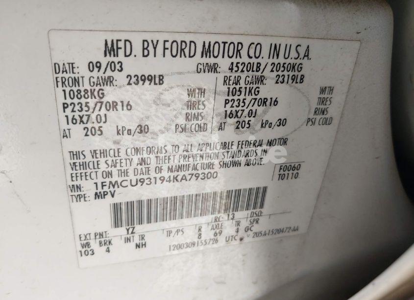 Photo 9 of 2004 Ford Escape XLT (VIN 1FMCU93194KA79300)