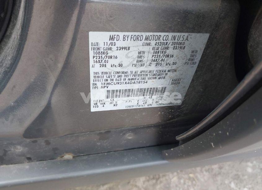 Photo 9 of 2004 Ford Escape XLT (VIN 1FMCU931X4DA18154)