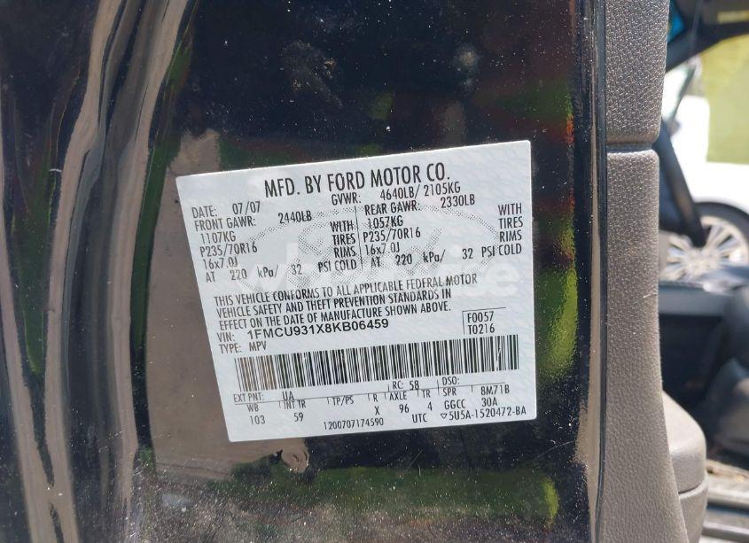 Photo 9 of 2008 Ford Escape XLT (VIN 1FMCU931X8KB06459)