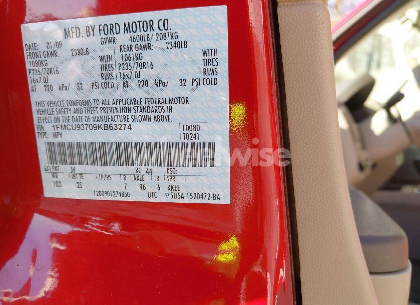 Photo 9 of 2009 Ford Escape XLT (VIN 1FMCU93709KB63274)