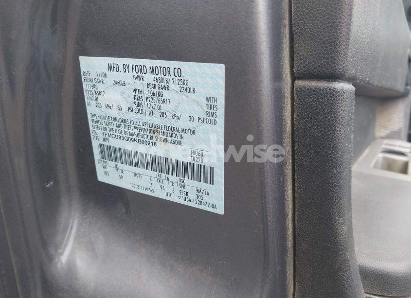 Photo 9 of 2009 Ford Escape XLT (VIN 1FMCU93G09KB00918)