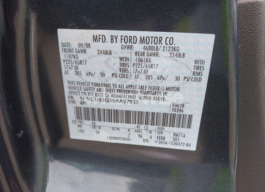 Photo 9 of 2009 Ford Escape XLT (VIN 1FMCU93G39KA57935)